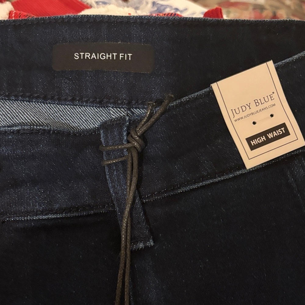 Judy Blue High Waisted Straight Fit Western Jeans-Dark Wash-Size 14W - Picture 7 of 7